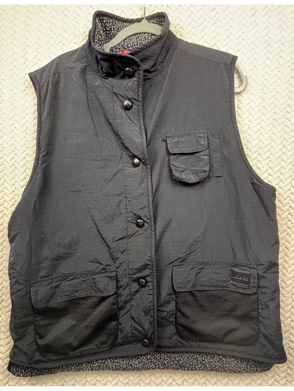Liz Claiborne Women's Black Reversible Fleece Vest XL
